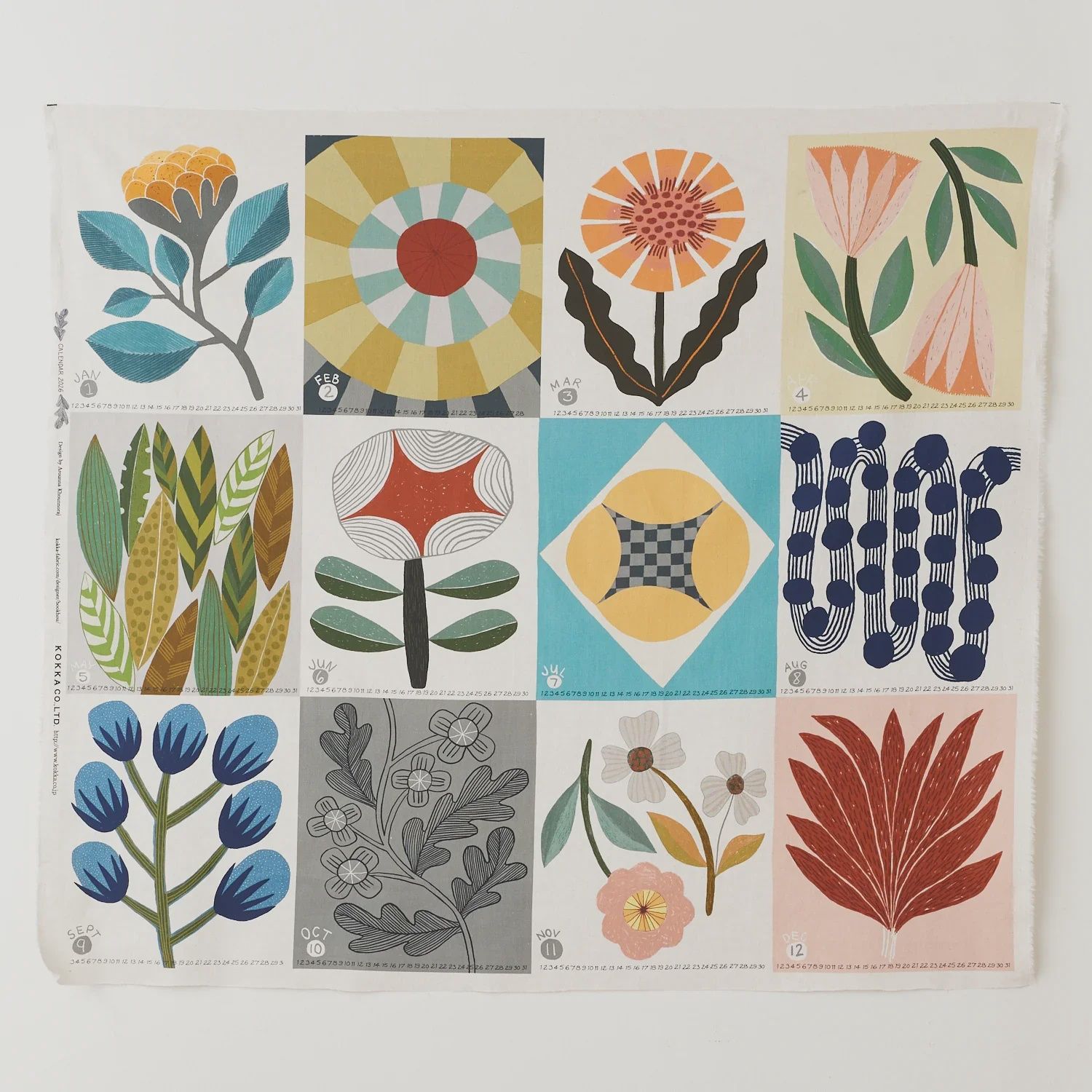 bookhou 2026 Fabric Calendar Panel