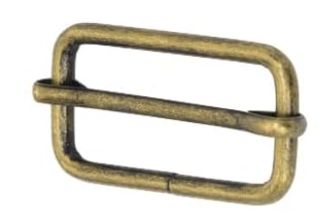 Bronze Tri - Glide Rectangle Slide Buckle Strap Adjuster  1-1/4"