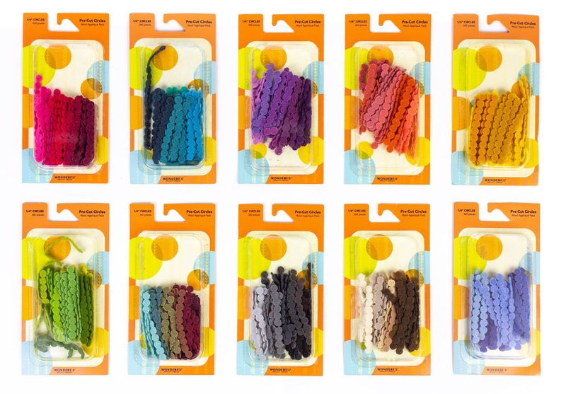 1/4"  Pre-Cut Wool Circles Applique Pack (Assorted Colors) Wonderfil