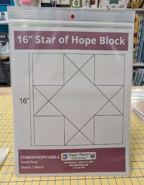 16" Star Of Hope Block Paper Pieces EPP