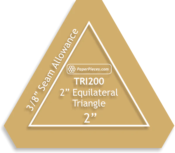 2" Triangle Acrylic Template 3/8" Seam Allowance EPP