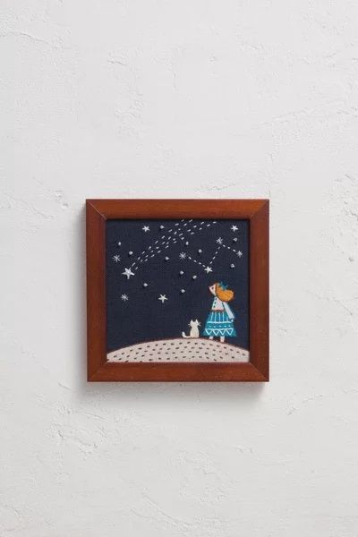 A Life With A Cat Starry Sky Cosmo Embroidery Kit