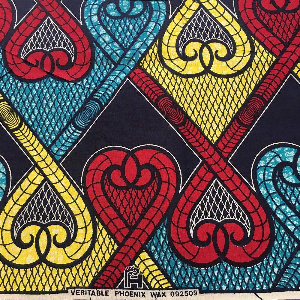 African Wax Printed Cotton - Snake Hearts