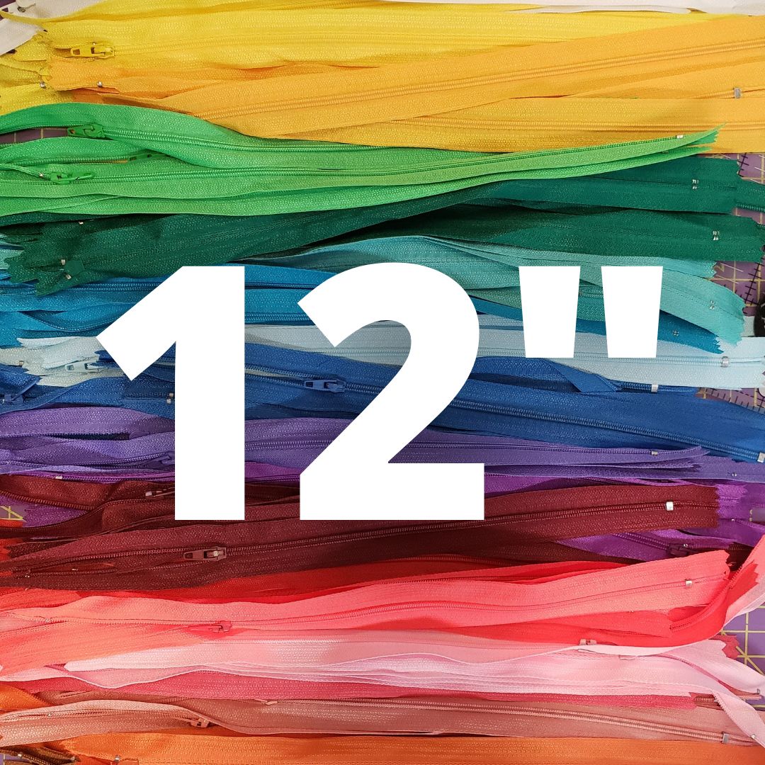 Basic Nylon Zipper 12" - Assorted Colors