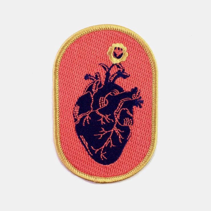 Black Heart Embroidered Patch badaboom