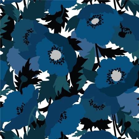 Blue Flowers Modal Rayon Coexisting Rayon
