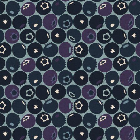 Blueberry Downpour Under the Apple Tree Cotton Canvas Cotton + Steel