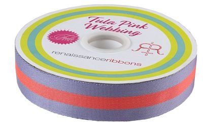 1.5" nylon webbing Lavender and Pink Tula Pink