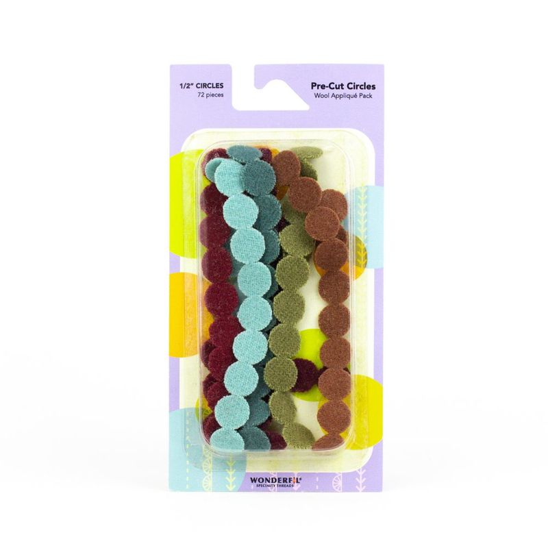 1/2"  Pre-Cut Wool Circles Applique Pack (Assorted Colors) Wonderfil