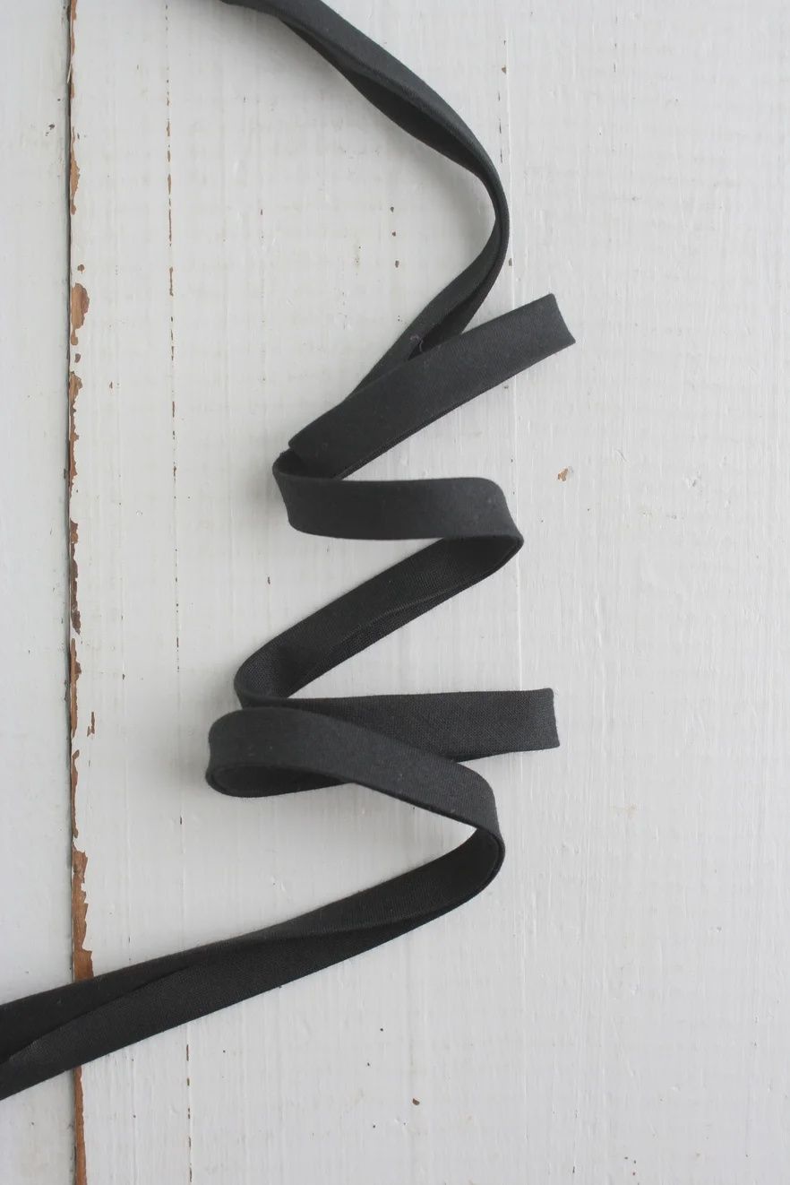 1/2" Double Fold Bias Binding - Black