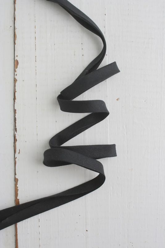 1/2" Double Fold Bias Binding - Black