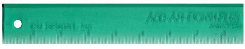 Add-An-Eighth Plus 9in Ruler Green
