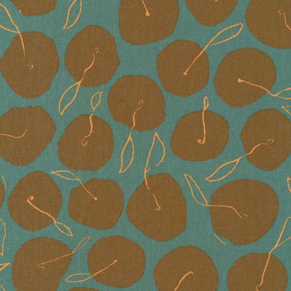 Apples in Ocean Orchard Run Cotton Flax Canvas Anna Graham