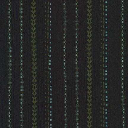 Athena Yarn Dye Gauze Black Robert Kaufman