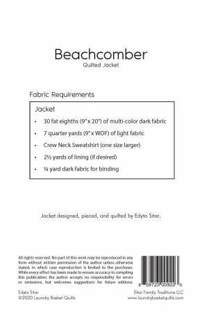Beachcomber Quilted Jacket Pattern - Laundry Basket Quilts