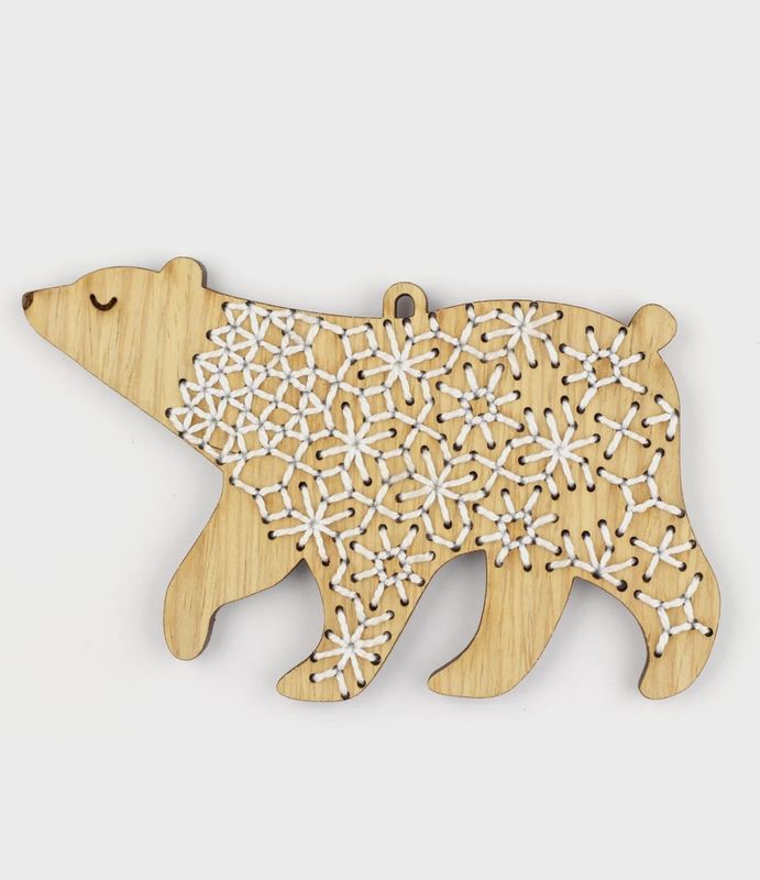 Bear DIY Stitched Ornament Kit - Kiriki Press