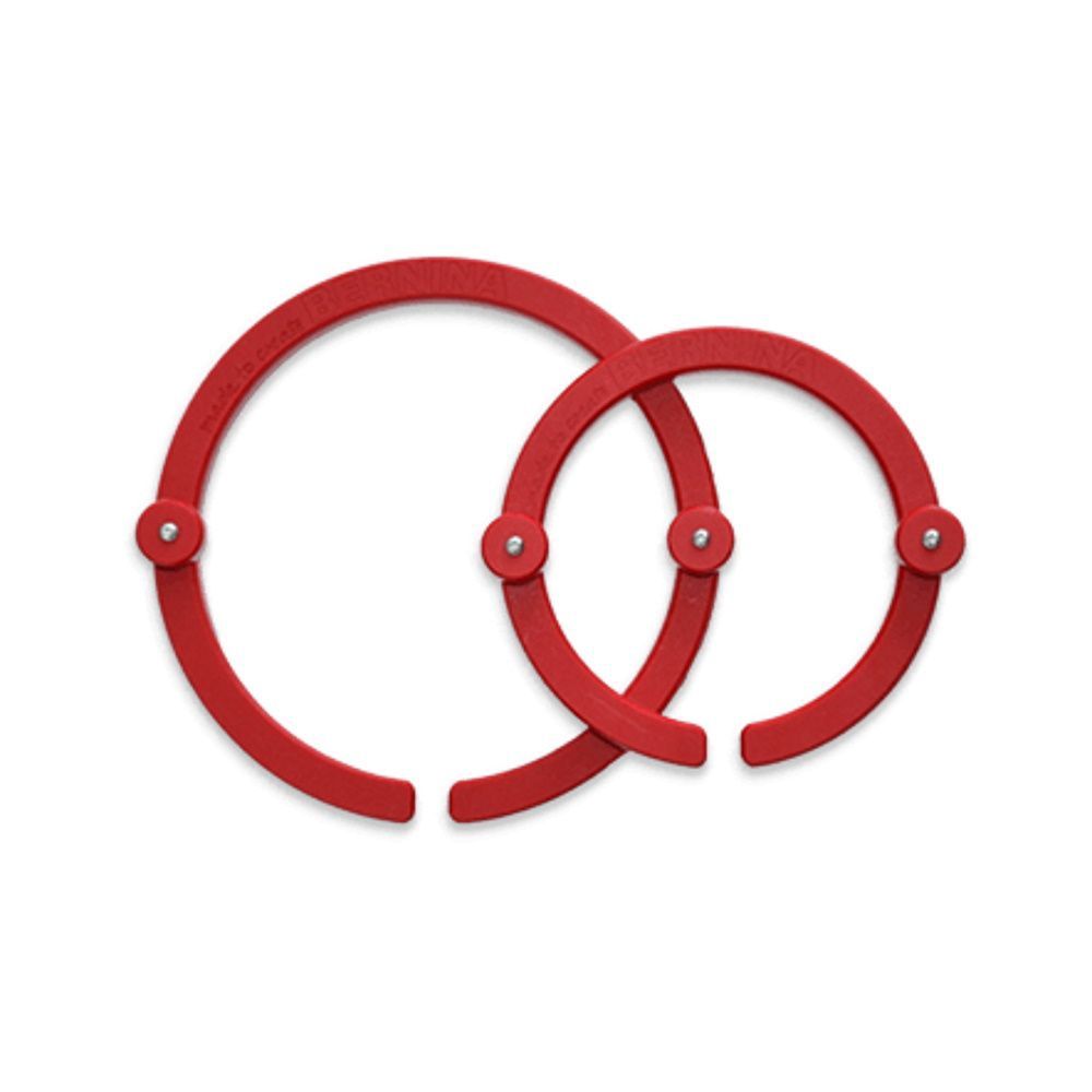 Bernina Q-Series Gripper Ring Set: one 8" and one 11" red ring