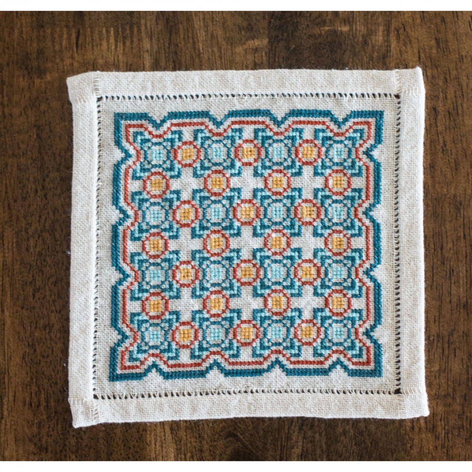 BitKit Salerno Tile Cross Stitch Kit - Avlea Folk Embroidery