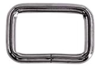 Black Metal Rectangle Ring 1"