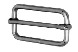 Black Tri - Glide Rectangle Slide Buckle Strap Adjuster  1-1/4"