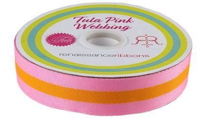 1.5" nylon webbing Pink and Orange Tula Pink