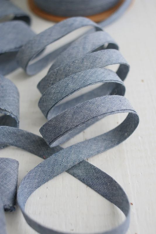 1/2" Double Fold Bias Binding - Chambray Indigo