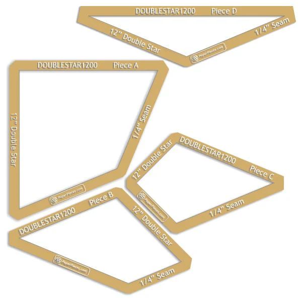12" Double Star acrylic template EPP Paper Pieces