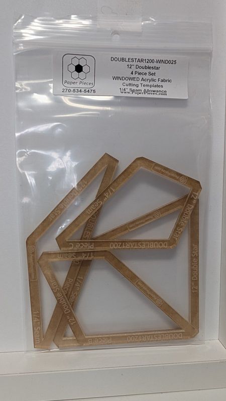 12" Double Star acrylic template EPP Paper Pieces