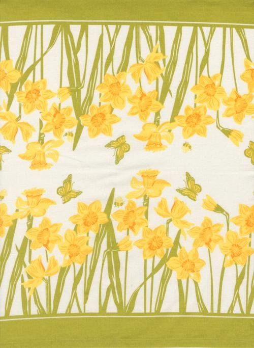 16" Toweling Classic Retro Floral Daffodil