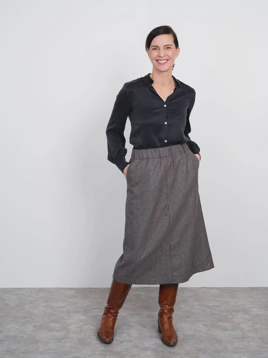 A-Line Midi Skirt Sizes XL-3XL The Assembly Line
