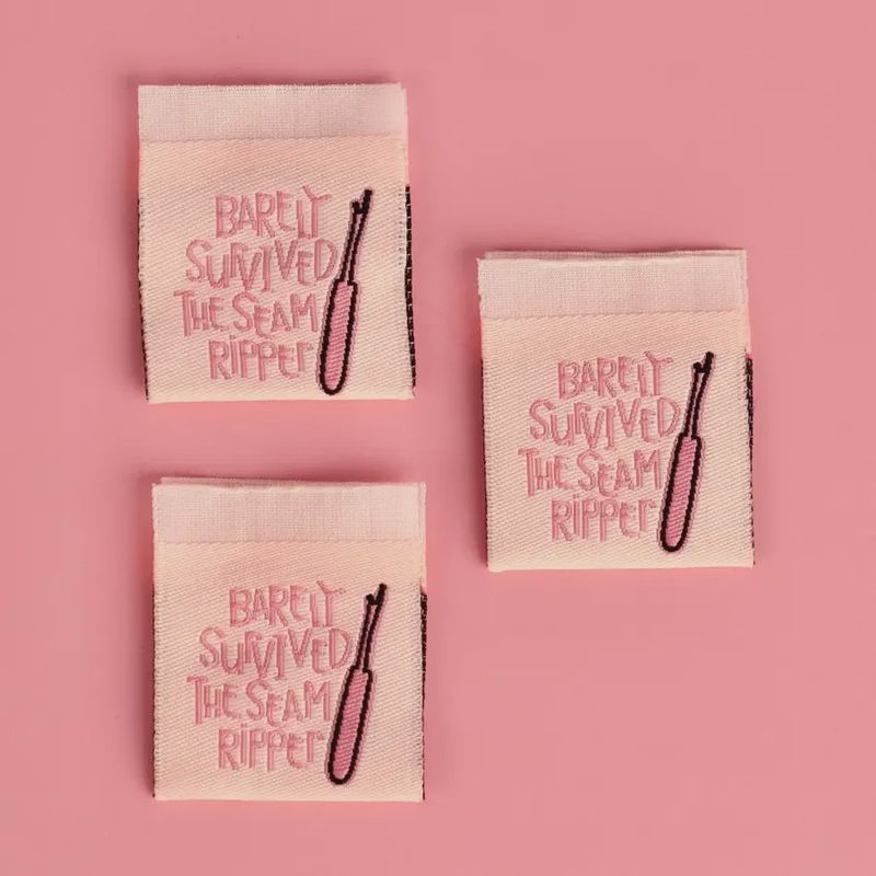 Barely Survived the Seam Ripper Woven Labels 3 pack Kati Cupcake