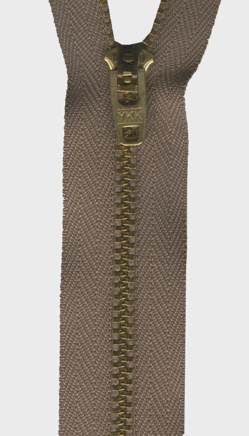 Beige Metal Jean Zip 5in