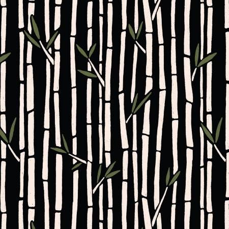 Black Marsh Havens Canvas Organic Cotton Duck Bamboo on Black - Duff