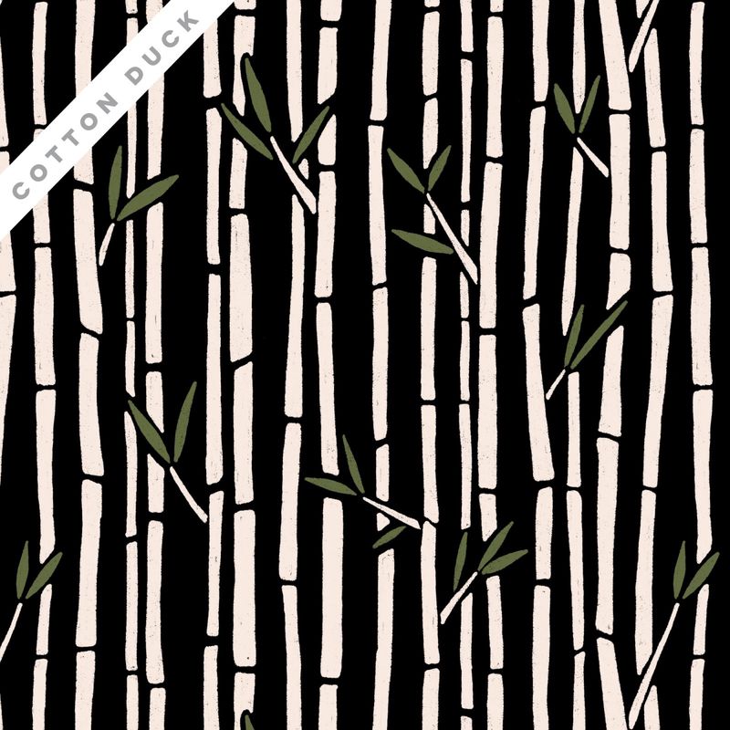 Black Marsh Havens Canvas Organic Cotton Duck Bamboo on Black - Duff