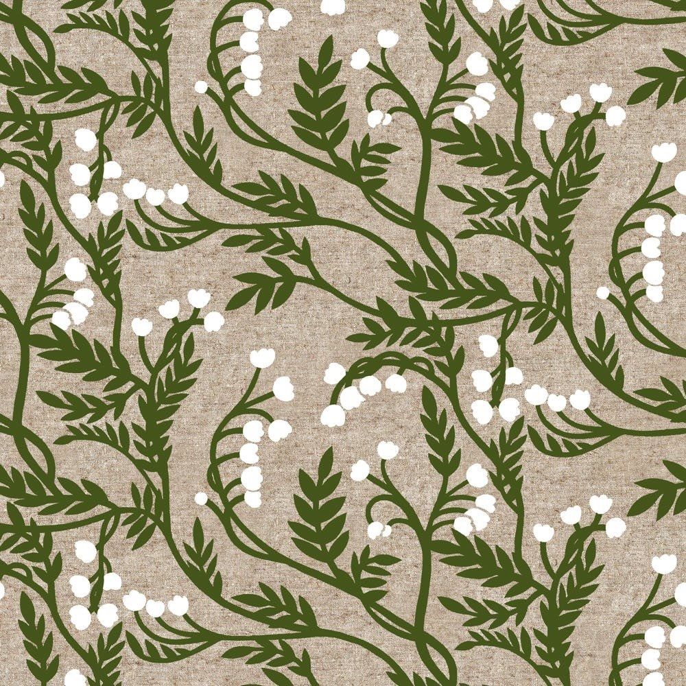 Branches in Green Linen / Cotton Blend Grove FIGO