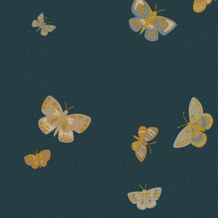 Butterfly House Blue Metallic Canvas English Rose Rifle Paper Co