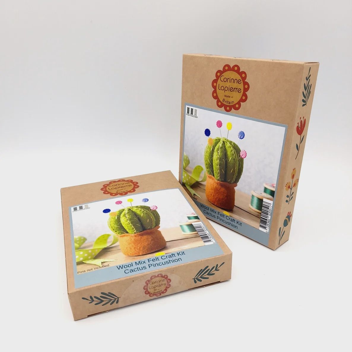 Cactus Pincushion Wool Felt Embroidery Kit Corinne Lapierre