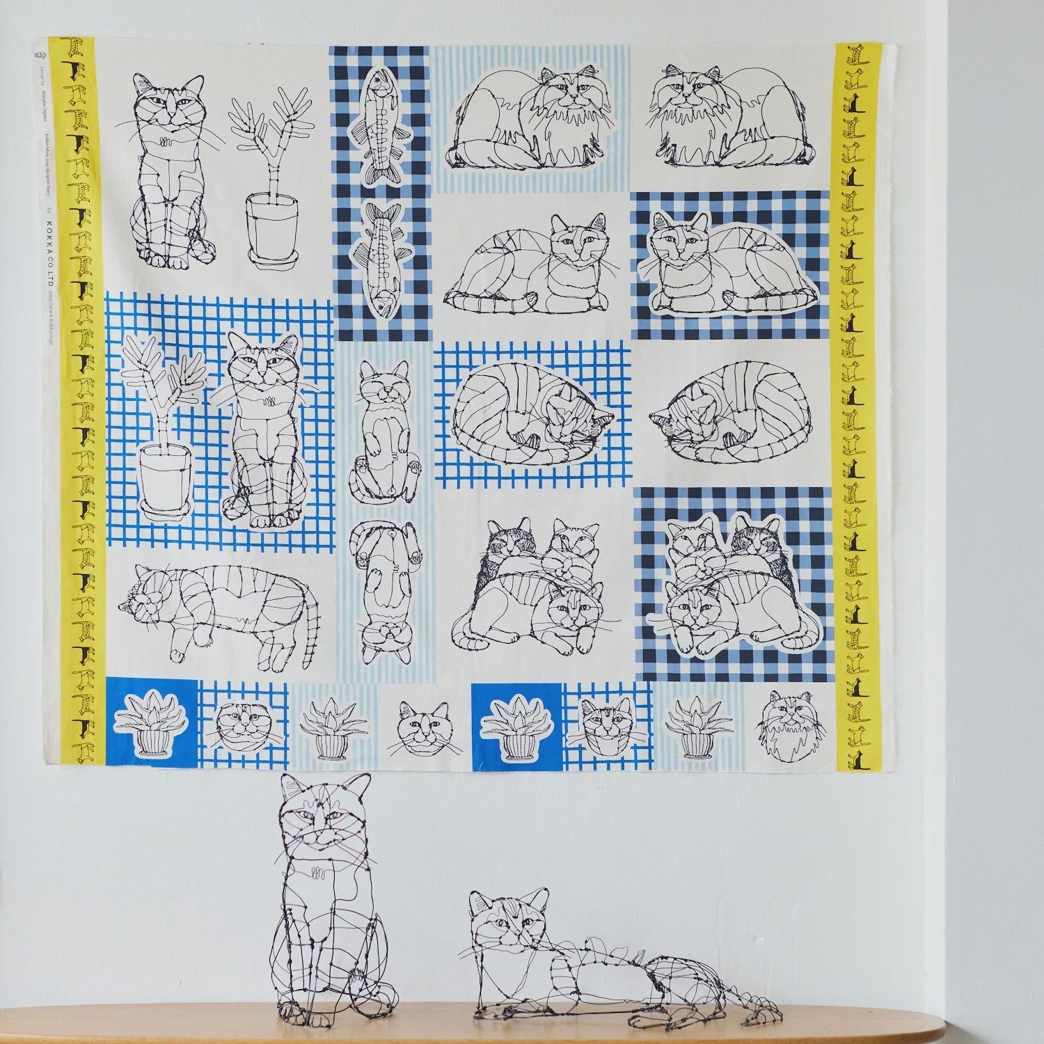 Cat Line Art Panel by HAyU featuring the art of Manabu Ogawa