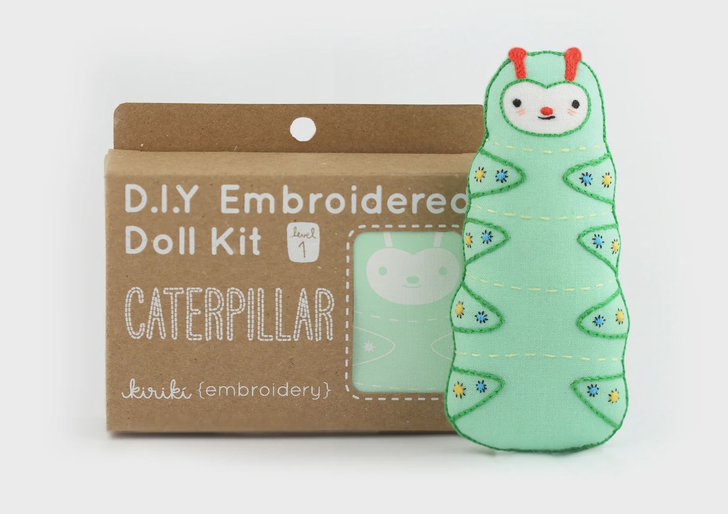 Caterpillar Embroidery Doll Maker Kit Kiriki Press