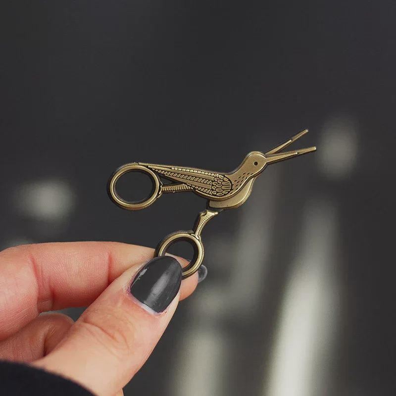 CLEARANCE! Embroidery Crane Scissors (Interactive) Enamel Pin