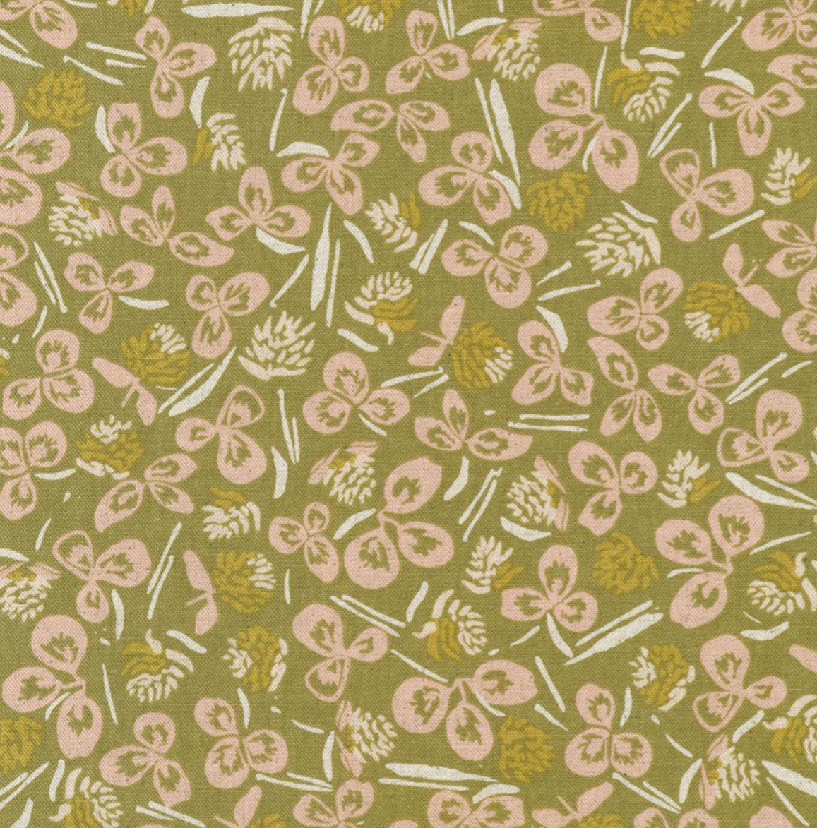 Clover in Taupe Orchard Run Cotton Flax Canvas Anna Graham