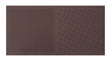 Cosmo Sashiko Cotton &amp; Linen Precut Fabric - Cross - Brown