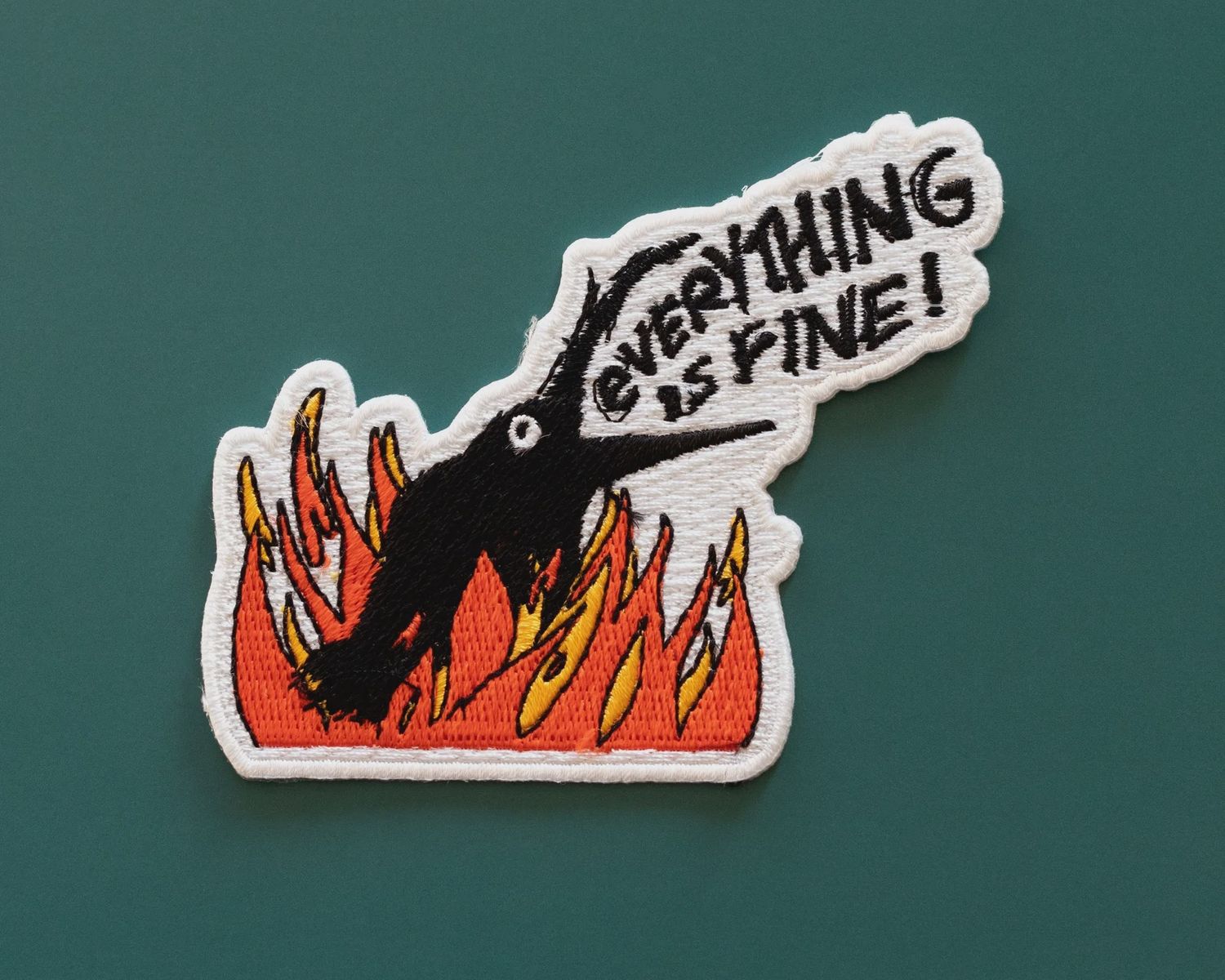 Crow in Fire Iron-On Patch