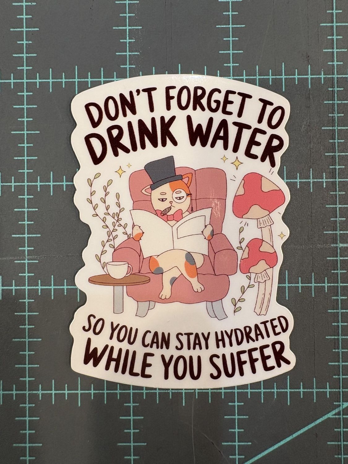 Don't Forget To Drink Water So You Can Stay Hydrated While You Suffer Vinyl Sticker Mouthy Broad