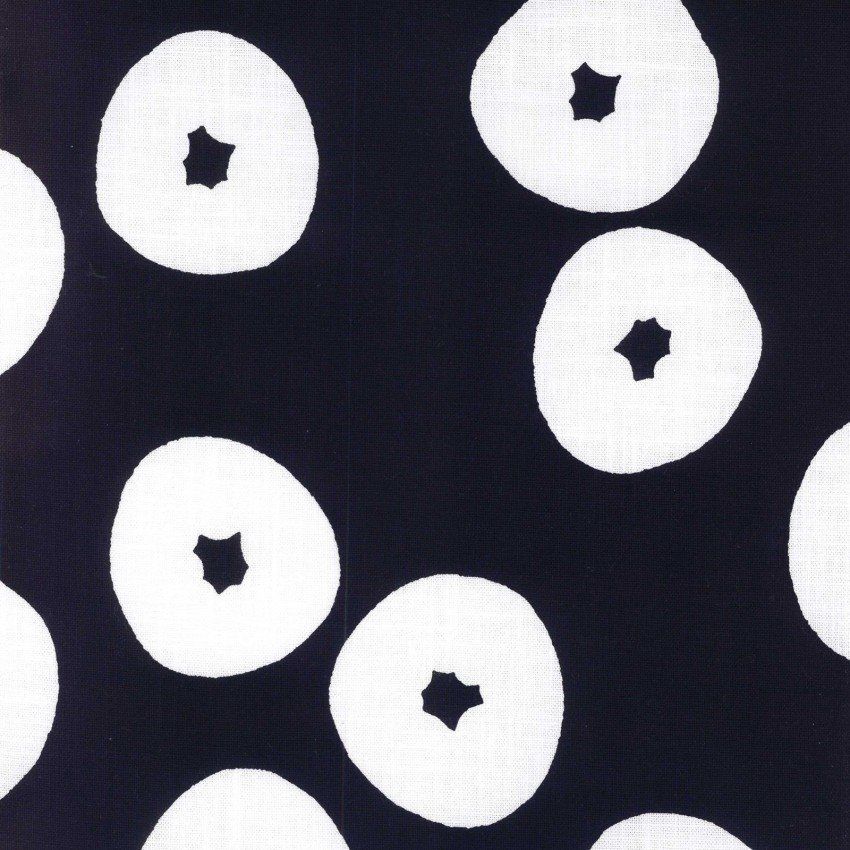 Donut Black and White Muddy Works Cotton Canvas Kokka