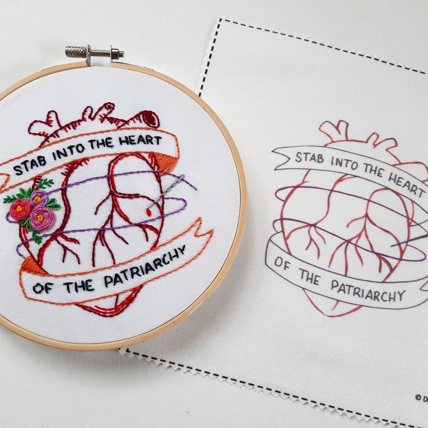 Emboidery Kit Stab Into the Heart of the Patriarchy - Downy Tree Art