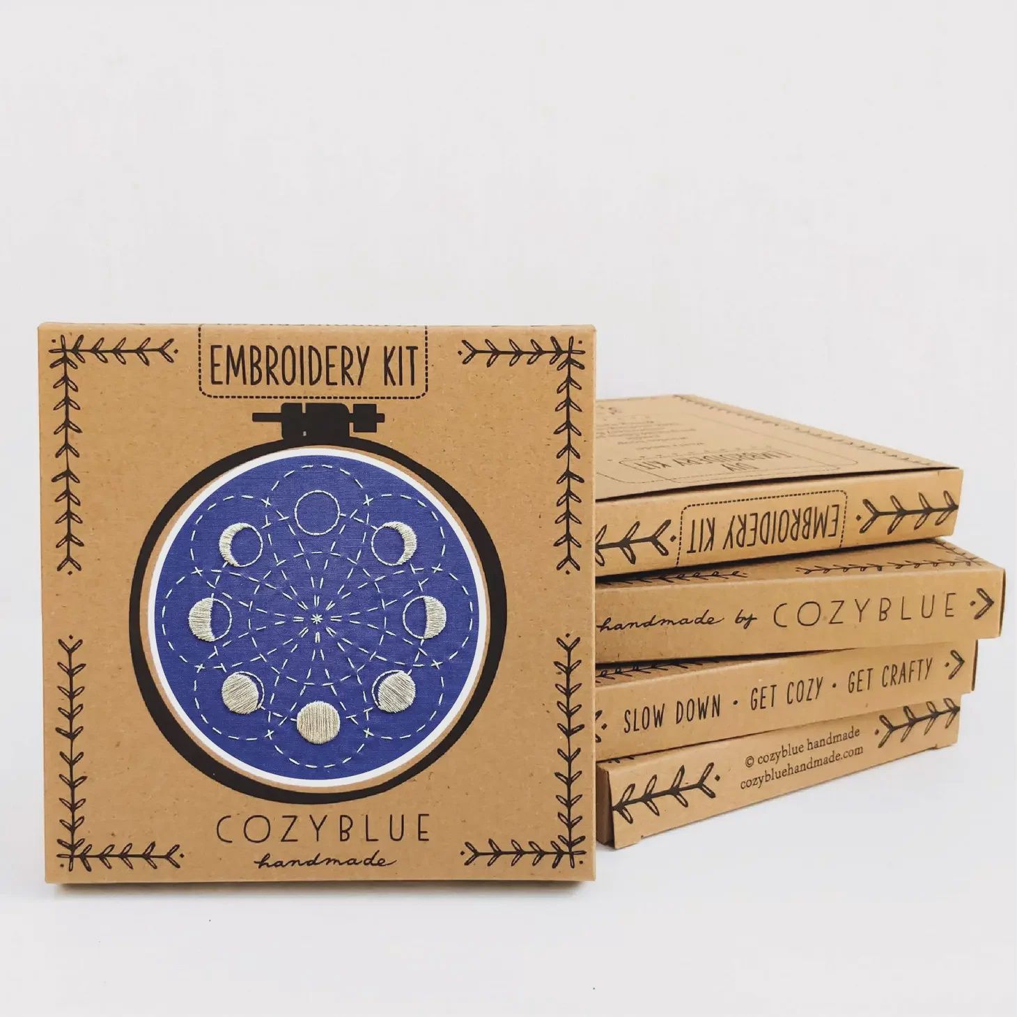 Embroidery Kit - Lunar Blossom - cozyblue handmade