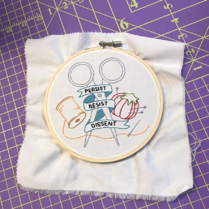 Embroidery Kit Persist Resist Dissent - Downy Tree Art