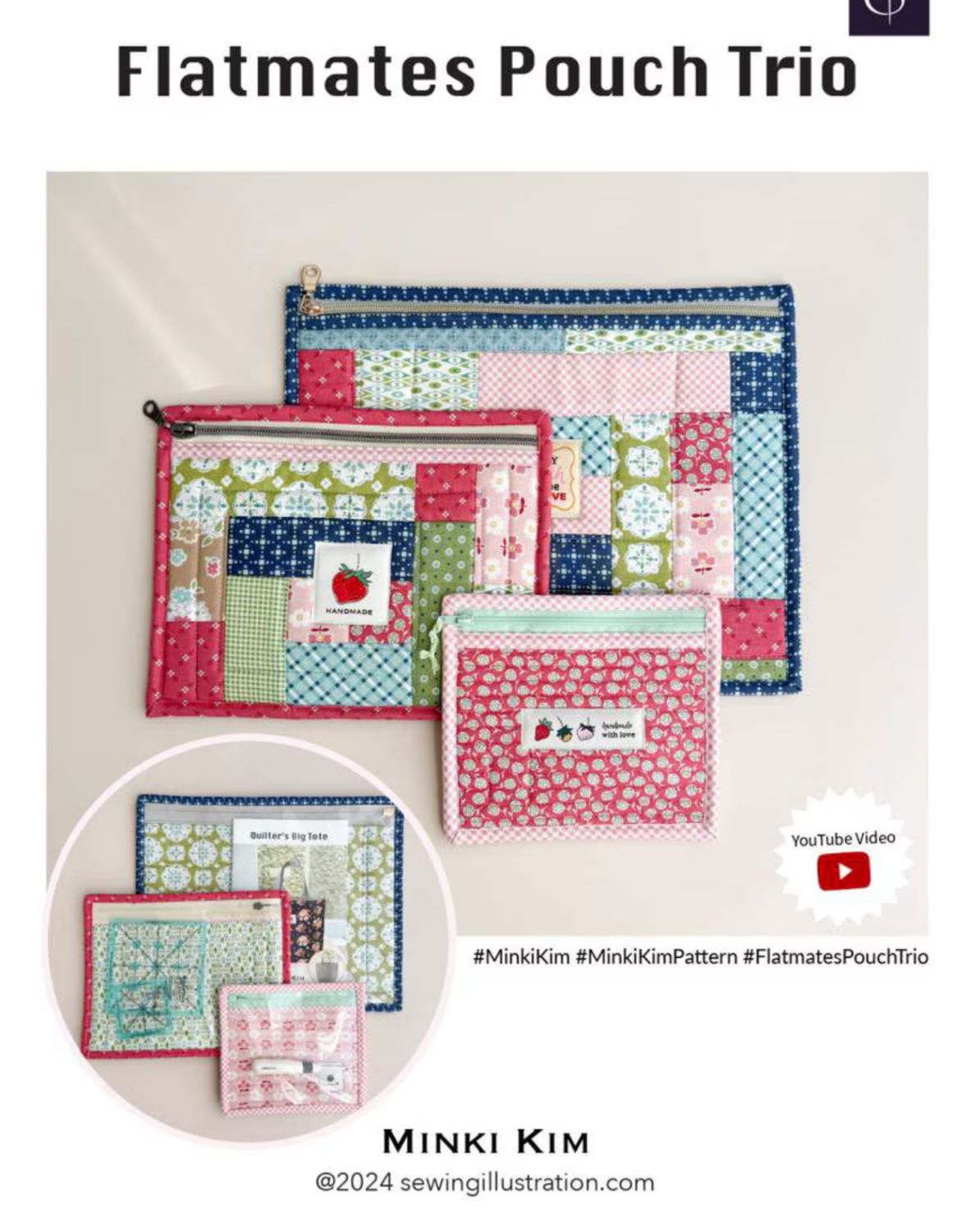 Flatmates Pouch Trio Pattern Minki Kim