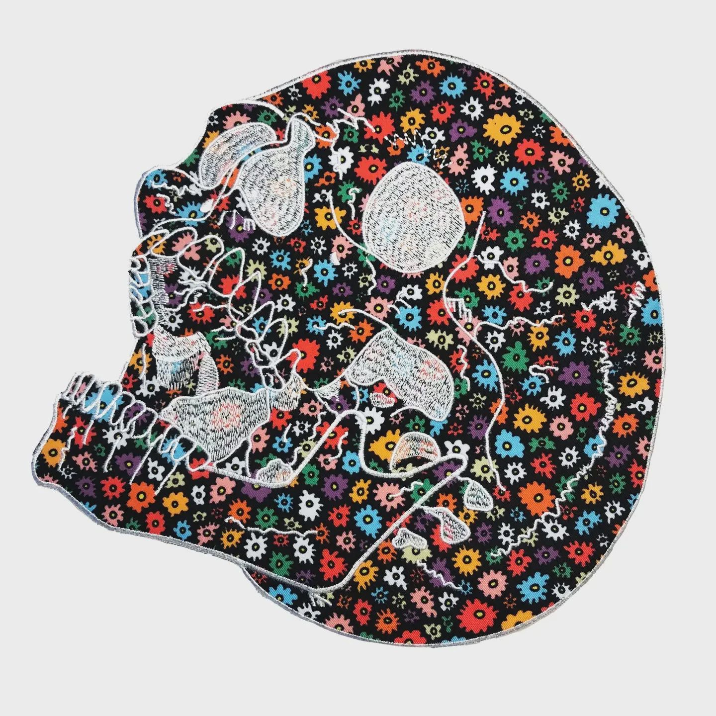 Flower Skull Patch XL